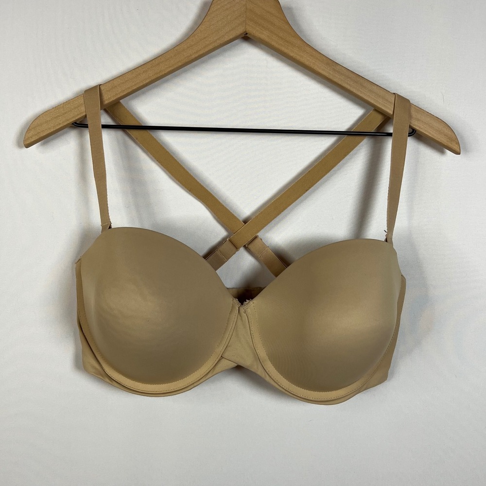 Maidenform Stay Put Strapless Bra 40D Nude Convertible Multiway Underwire SE6990